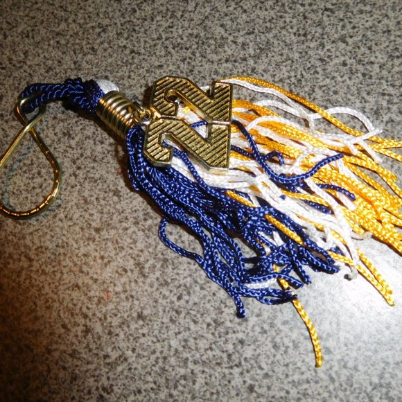 2022 MOTAR BOARD TASSLE GRADUATION WHITE YELLOW BLUE TASSLE SHORT 4" LARGE 22 - Picture 3 of 3